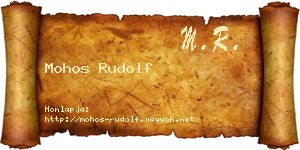 Mohos Rudolf névjegykártya