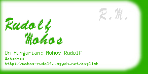 rudolf mohos business card